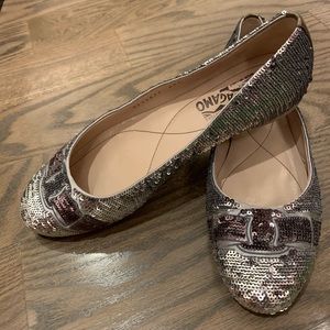 NEW! Salvatore Ferragamo sequins flats